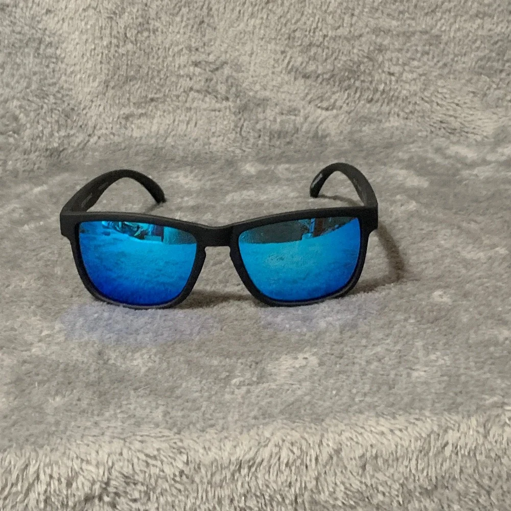 Foster Grant Polarized Sunglasses Black Blue Mirror YMA 1803 BLK BLU MIR POL